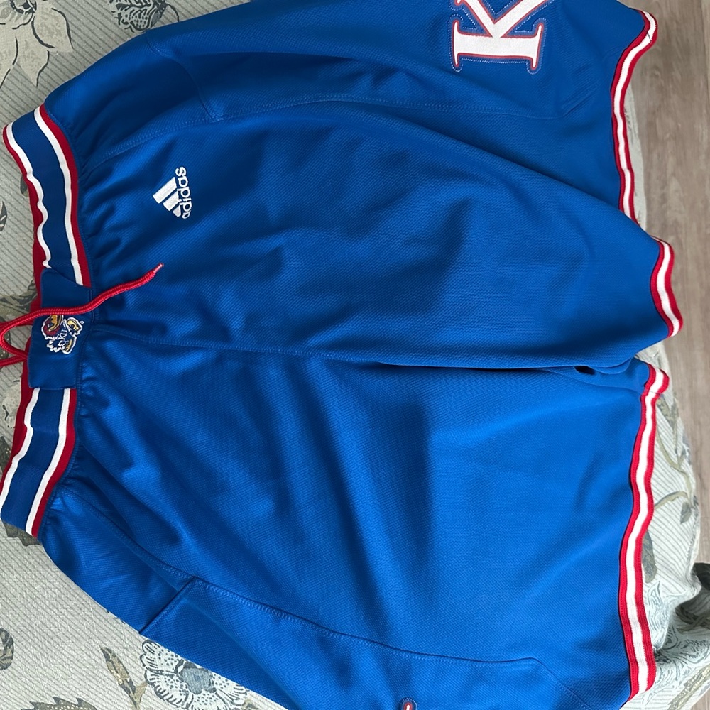 KU Adidas basketball shorts